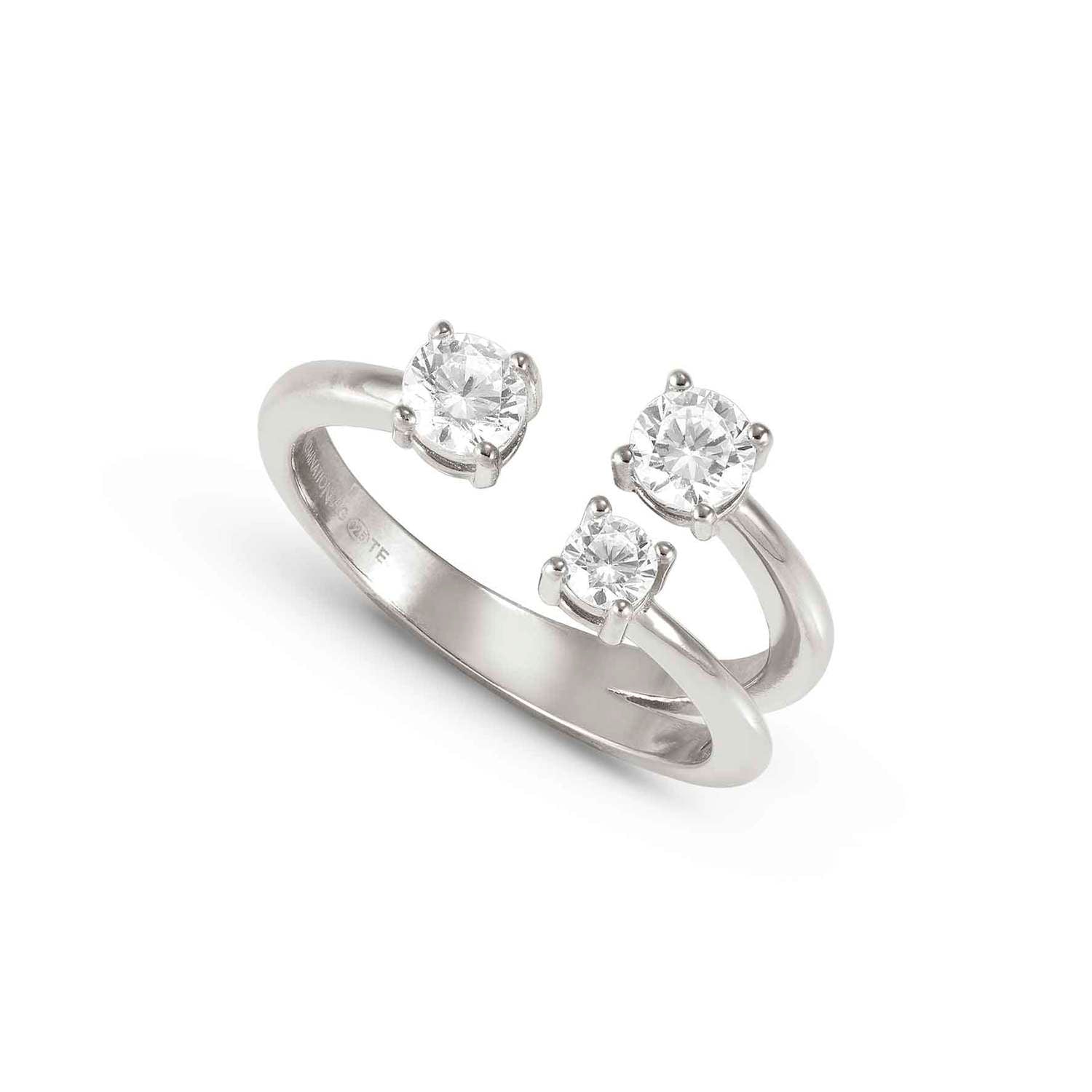 Nomination FASHION ERA 'Toi-et-Moi'-Ring aus 925er Silber, mit Cubic Zirkonia verziert (010_(Silber)-006_Grosse 15)