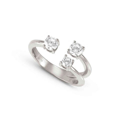 Nomination FASHION ERA 'Toi-et-Moi'-Ring aus 925er Silber, mit Cubic Zirkonia verziert (010_(Silber)-006_Grosse 15)