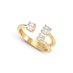 Nomination FASHION ERA 'Toi-et-Moi'-Ring aus 925er Silber, mit Cubic Zirkonia verziert (012_(Gelb vergoldet)-006_Grosse 15)