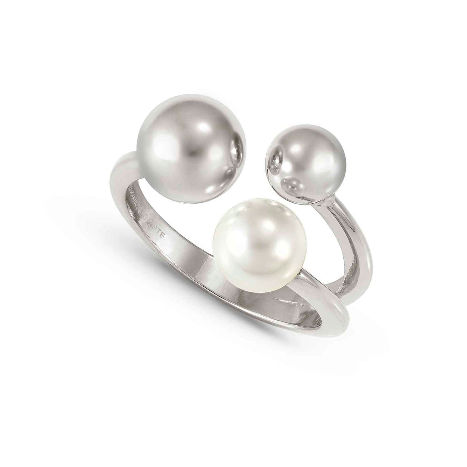 Nomination FASHION ERA 'Toi-et-Moi'-Ring aus 925er Silber, mit weißer Perle verziert (010_(Silber)-006_Grosse 15)