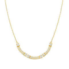 Nomination FASHION ERA Halskette aus 925er Silber, dazu 3 mit Cubic Zirkonia in Pavé-Fassung besetzte Schmuckelemente (012_(Gelb vergoldet))