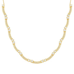 Nomination FASHION ERA Halskette aus 925er Silber, dazu 11 mit Cubic Zirkonia in Pavé-Fassung besetzte Schmuckelemente (012_(Gelb vergoldet))