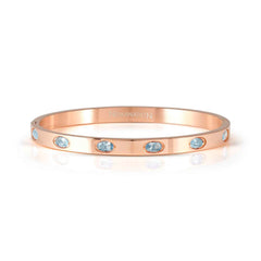 Nomination PRETTY BANGLES NEW EDITION Armreif (SMALL) aus Edelstahl, mit 6 Cubic Zirkonia-Pavés (oval) verziert (045_(Hellblau, Rosé))