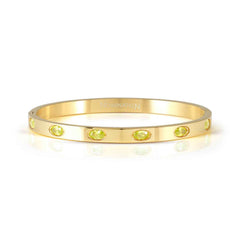 Nomination PRETTY BANGLES NEW EDITION Armreif (MEDIUM) aus Edelstahl, mit 6 Cubic Zirkonia-Pavés (oval) verziert (046_(Grün, Gold))