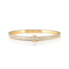 Nomination PRETTY BANGLES NEW EDITION Armreif (SMALL) aus Edelstahl, mit Cubic Zirkonia voll besetzt (020_(Weiss, Gelbgold))