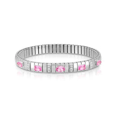 Nomination EXTENSION Armband aus Edelstahl, mit Cubic Zirkonia (Schliff-Mix) und Cubic Zirkonia-Pavés in 925er Silber-Fassung verziert (003_ROSA)
