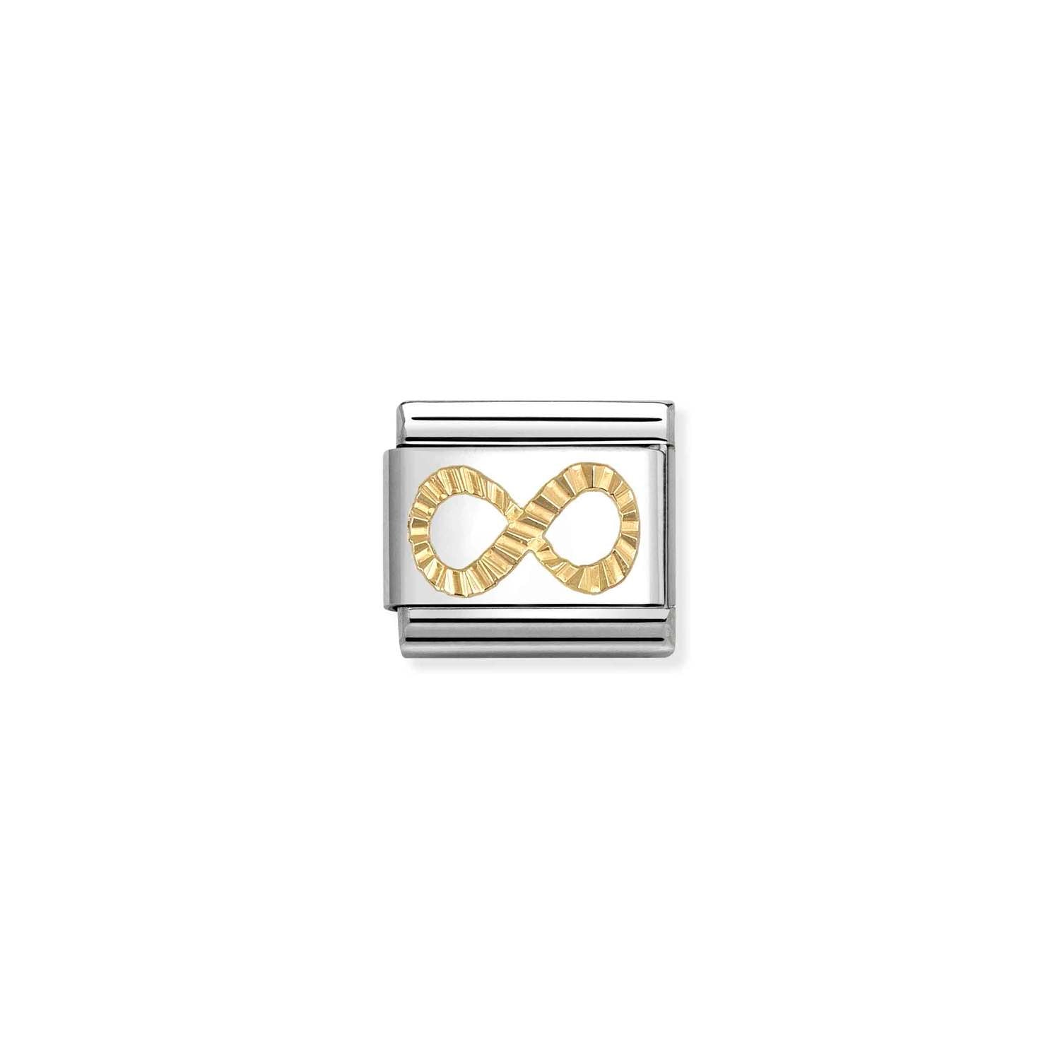 Nomination Composable Classic SYMBOLE Edelstahl und 18kt Gold (66_(Infinity, diamantiert))