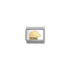 Nomination COMPOSABLE CLASSIC SYMBOLE aus Edelstahl, mit Emaille und 18Kt Gold verziert, (71_(FRIENDS-Pferd))
