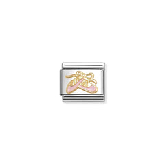 Nomination COMPOSABLE CLASSIC SYMBOLE aus Edelstahl, mit Emaille und 18Kt Gold verziert, (76_(Ballettschuhe, Rosa))