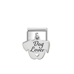 Nomination COMPOSABLE CLASSIC CHARMS Element aus Edelstahl, mit 925er Silber verziert (13_(Dog Lover))