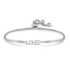 Nomination MILLELUCI LOVE EDITION Armband aus Edelstahl, dazu mit Cubic Zirkonia verzierter LOVE-Schriftzug (001_(LOVE))