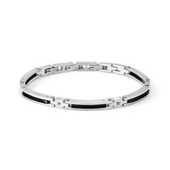 Nomination STRONG DIAMOND GEOMETRIC ED, Armband aus Edelstahl, mit 4 Diamanten verziert (007_SCHWARZ)