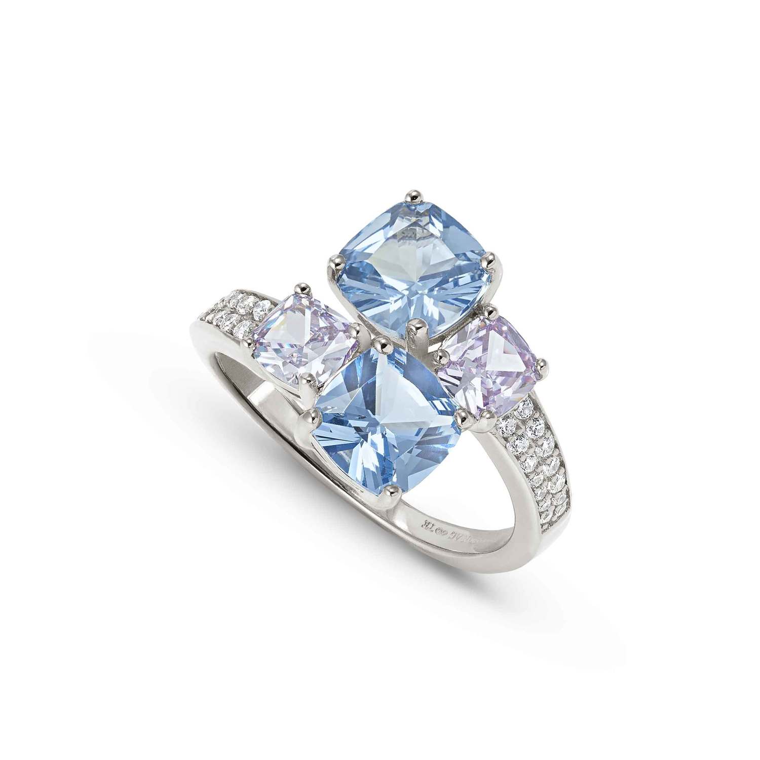 Nomination COLOUR WAVE AURORA ED, 'Toi-et-Moi'-Ring aus 925er Silber, mit Cubic Zirkonia besetzt (010_(Silber)-006_Grosse 15)