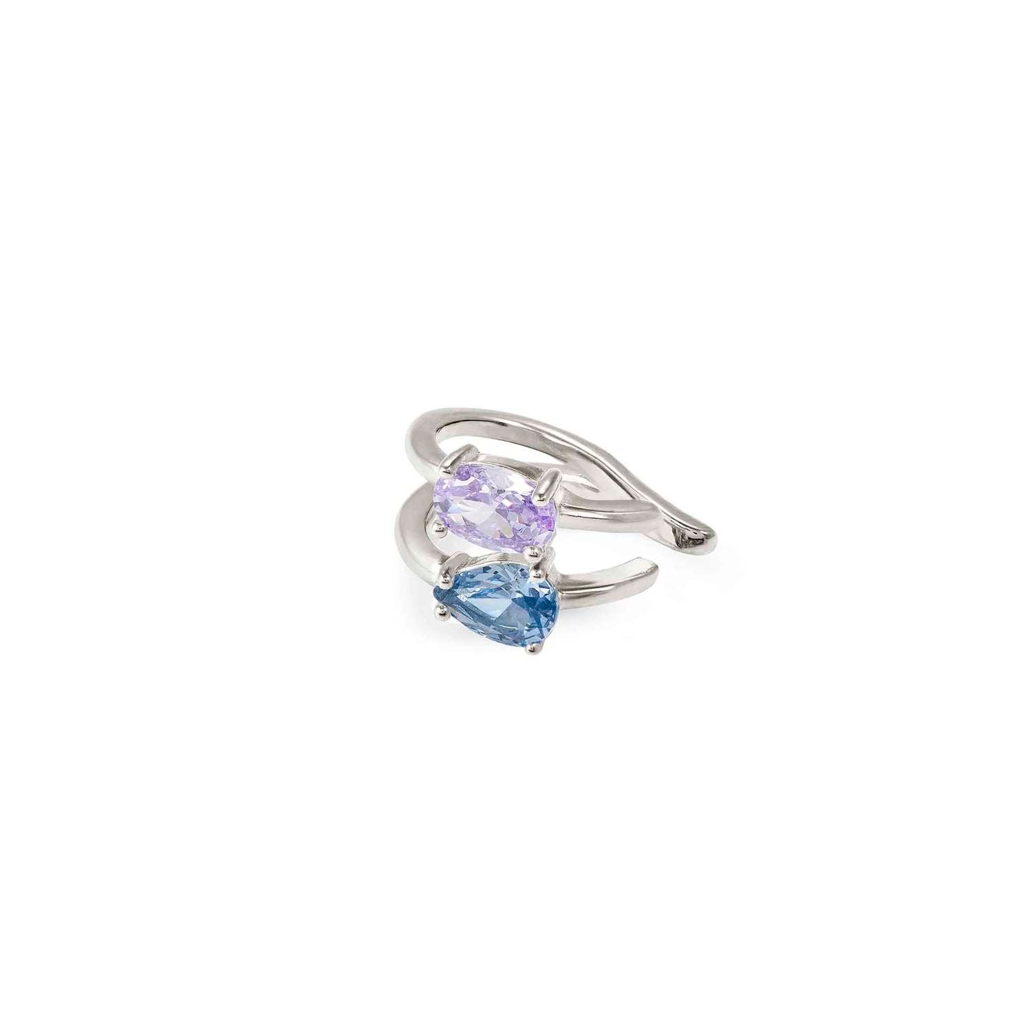 Nomination COLOUR WAVE AURORA ED, Ear Cuff aus 925er Silber, mit Cubic Zirkonia verziert (061_(Color Mix, Silber))