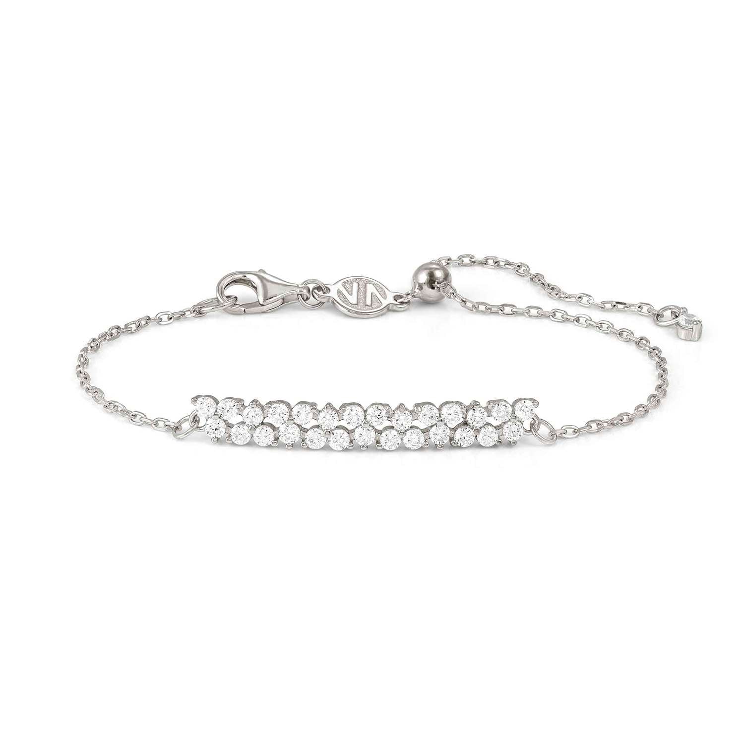 Nomination LIFE BOUQUET Armband aus 925er Silber, dazu mit Cubic Zirkonia besetzte Plakette (010_(Silber))