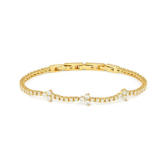 Nomination LIFE BOUQUET 'Tennis'-Armband aus 925er Silber, mit Cubic Zirkonia besetzt (012_(Gelb vergoldet))