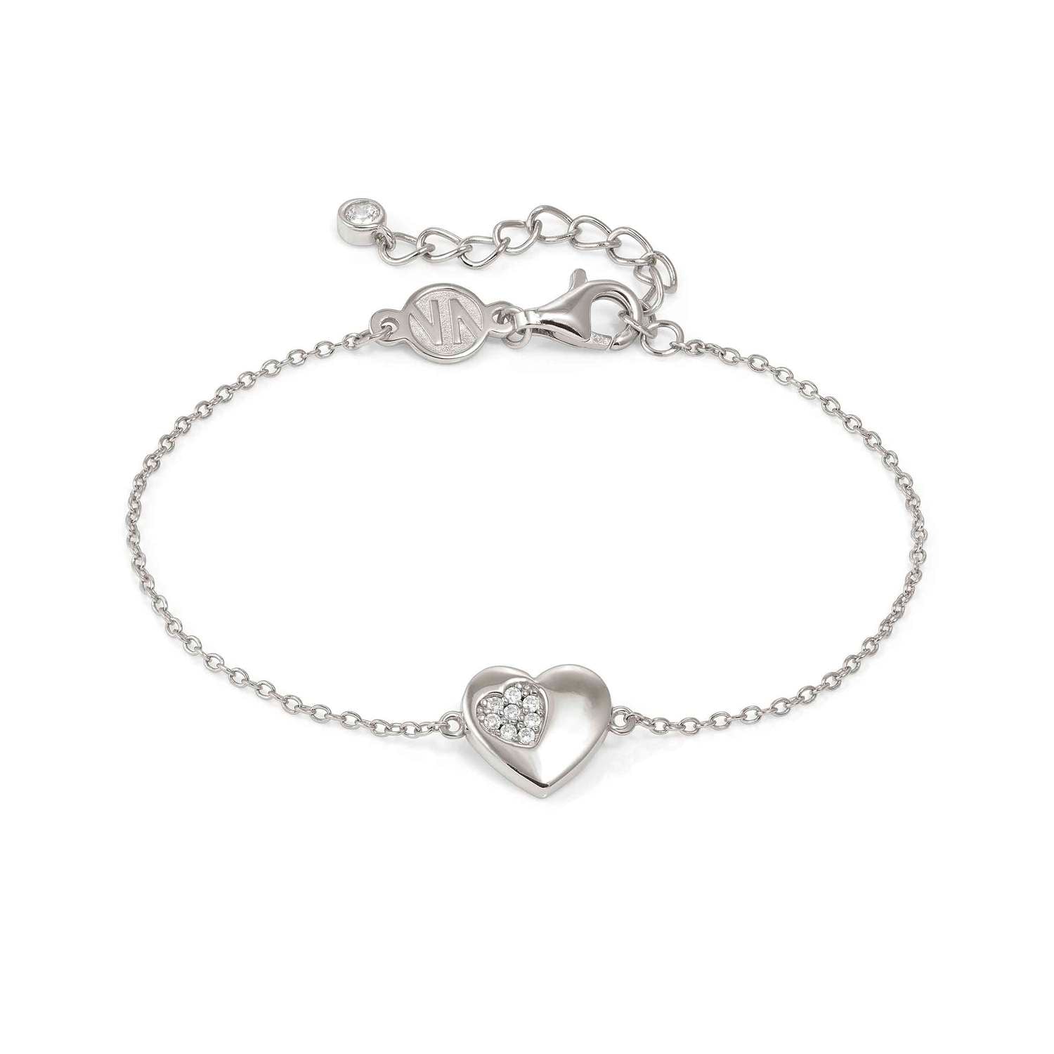 Nomination PETIT SPARKLE Armband aus 925er Silber, dazu mit Cubic Zirkonia verziertes Schmuckelement (004_Herz)