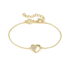Nomination PETIT SPARKLE Armband aus 925er Silber, dazu mit Cubic Zirkonia verziertes Schmuckelement (006_Herz (Gelbgold))