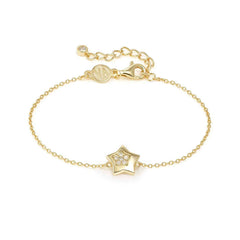 Nomination PETIT SPARKLE Armband aus 925er Silber, dazu mit Cubic Zirkonia verziertes Schmuckelement (009_Stern (Gelbgold))