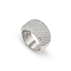 Nomination ENIGMATIC SHINE Bandring (H: 12,5 mm) aus 925er Silber, mit Cubic Zirkonia in Pavé-Fassung besetzt (010_(Silber)-010_Grosse 19)