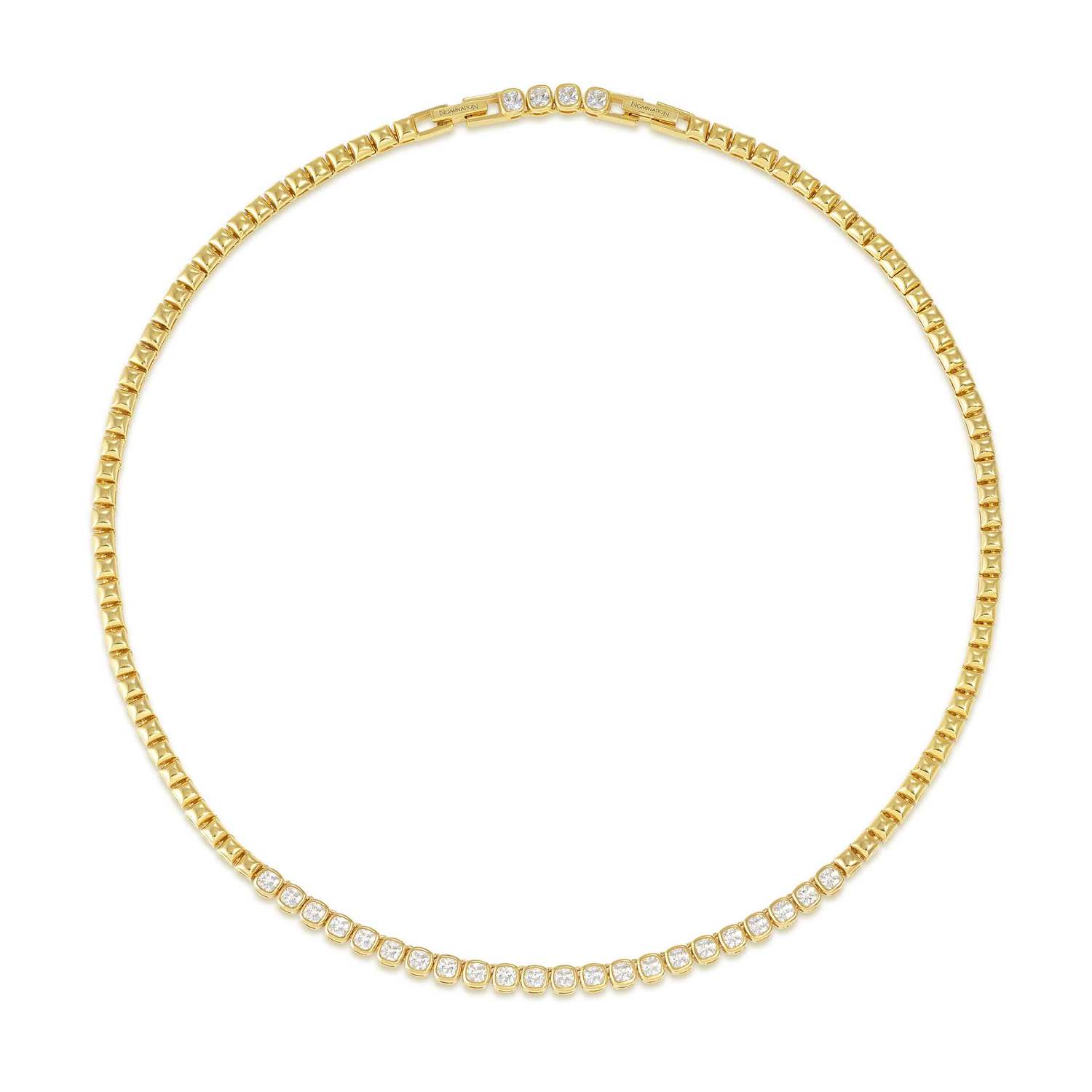 Nomination ENIGMATIC SHINE Halskette aus 925er Silber, mit Cubic Zirkonia-Reihe verziert (012_(Gelb vergoldet))