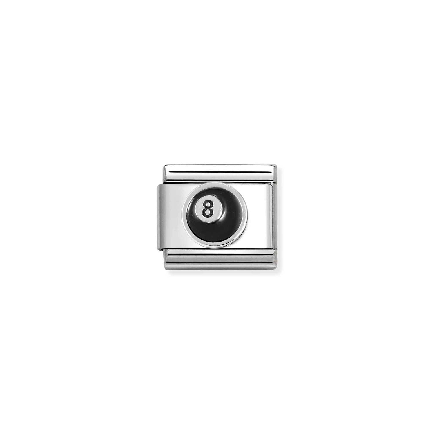 Nomination COMPOSABLE Classic SYMBOLE aus Edelstahl, Email und Silber 925 (51_(8-Ball))