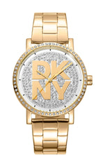 DKNY Uhr Soho Logo Gold Stainless Steel - DK1L035M0215