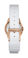 DKNY Uhr Evening Rose Gold White Silicone Strap - DK1L105P0035