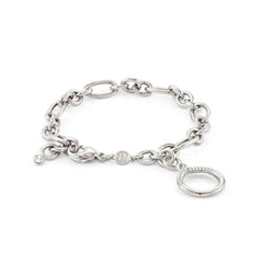 Nomination ENDLESS Armband aus 925er Silber, Charm-Anhaenger mit Cubic Zirkonia verziert (003_Silberner Kreis) 149104/003
