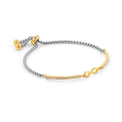Nomination MILLELUCI Armband aus Edelstahl, mit Cubic Zirkonia verziert, dazu ein Schmuckelement, gelbgold PVD-beschichtet (024_Unendliche) 028006/024