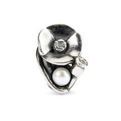 Trollbeads das Original Silber Bead Mohnblume - August TAGBE-00034