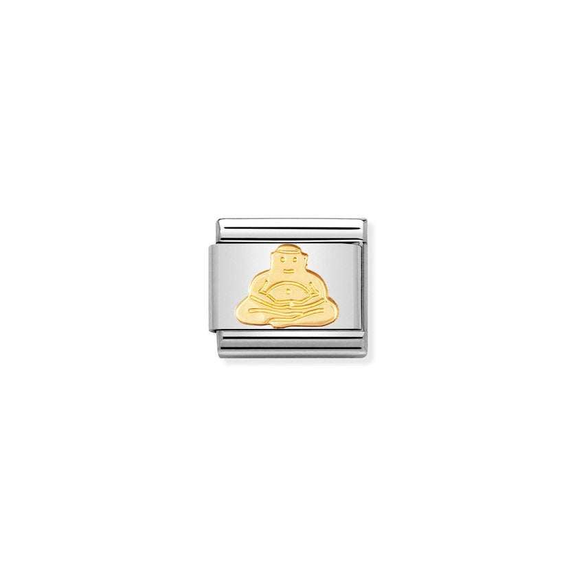 Nomination Composable Classic RELIGION Edelstahl und 18K-Gold (06_Buddha)
