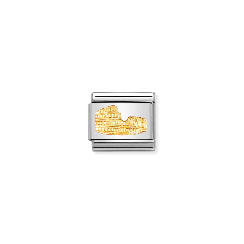 Nomination Composable Classic RELIEF MONUMENT Edelstahl und 18K-Gold (10_Kolosseum)