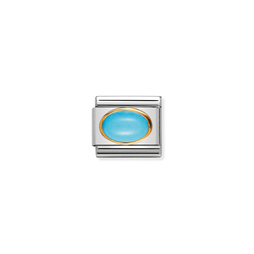 Nomination COMPOSABLE CLASSIC Edelsteine, Edelstahl und 18k gold (06_TURKIS)