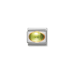 Nomination Composable Classic HALBEDELST, OVAL aus Edelstahl und 18K-Gold (05_PERIDOT)
