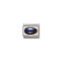 Nomination Composable Classic HALBEDELST, OVAL aus Edelstahl und 18K-Gold (08_SAPHIR)