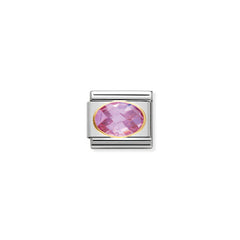 Nomination Comp, Classic CUBIC ZIRCONIA FACETTIERT Edelstahl, 18K-Gold (003_ROSA)