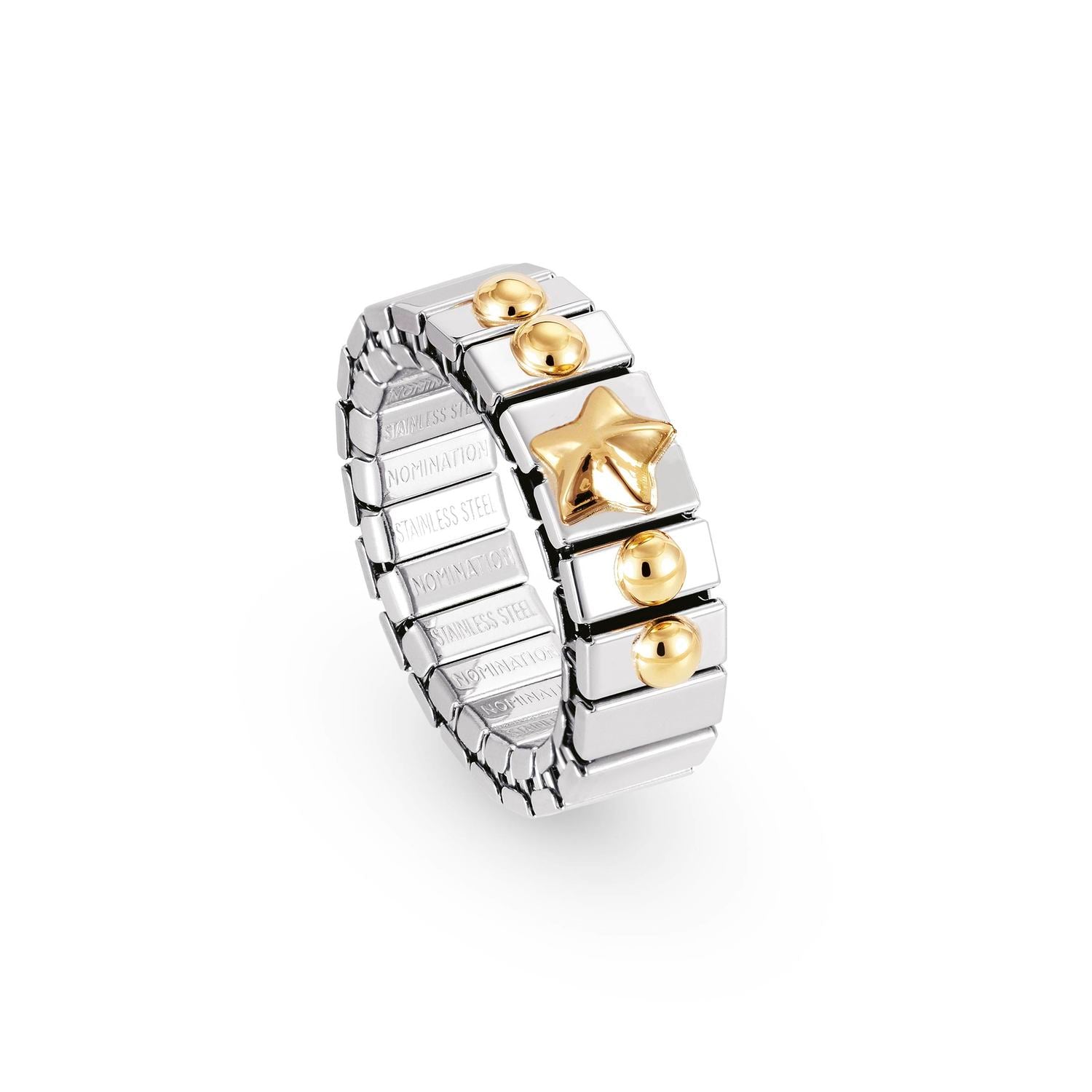 Nomination Ringe XTE SMALL aus Edelstahl und 18K-Gold mit 1 Symbol (007_Stern)