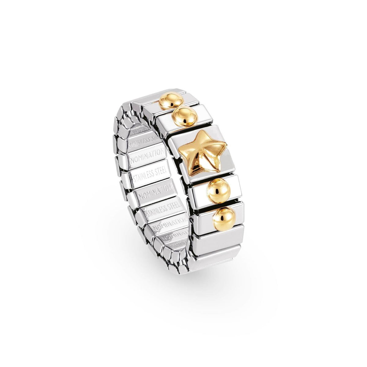 Nomination Ringe XTE SMALL aus Edelstahl und 18K-Gold mit 1 Symbol (007_Stern)