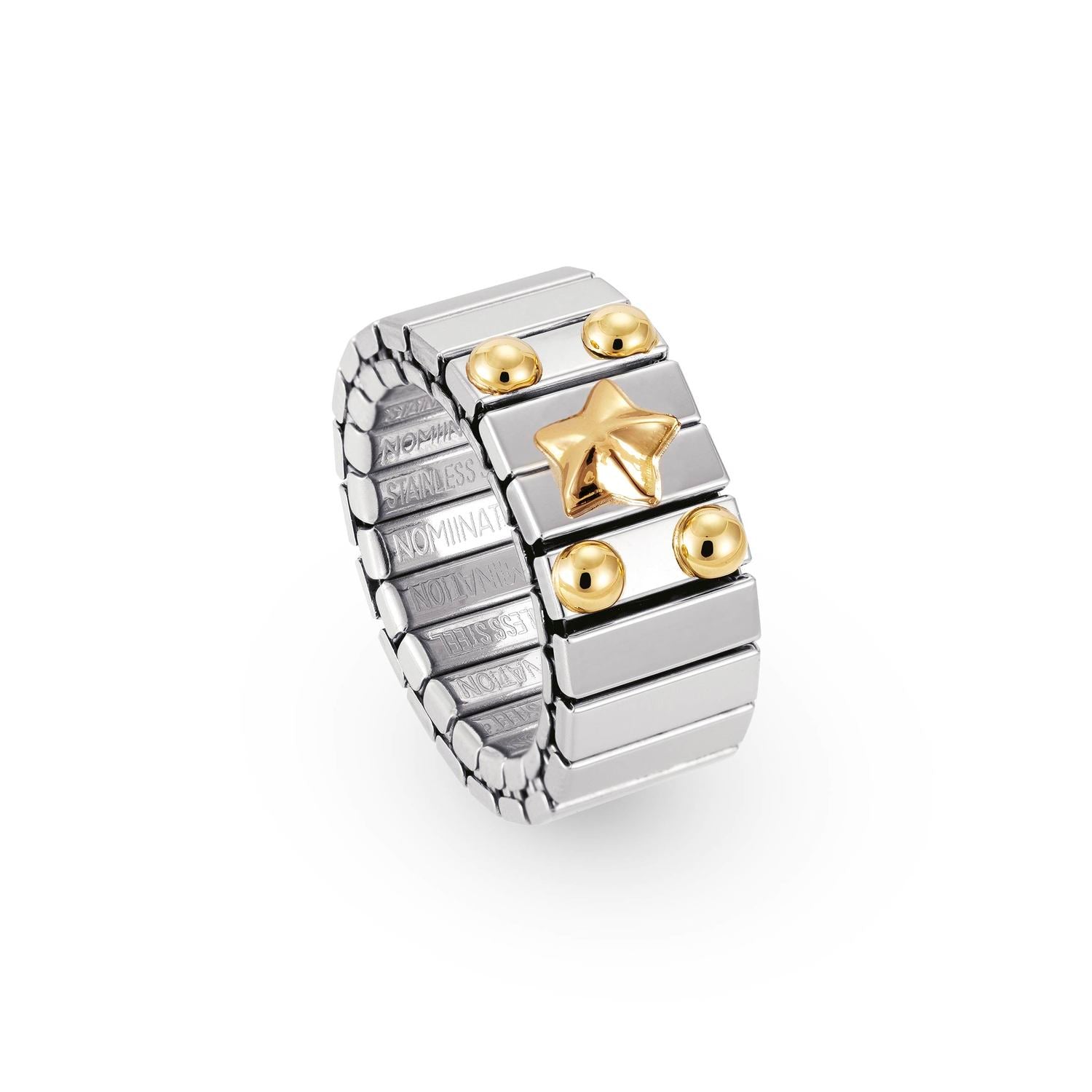 Nomination Ringe XTE MEDIUM aus Edelstahl und 18K-Gold mit 1 Symbol (007_Stern)