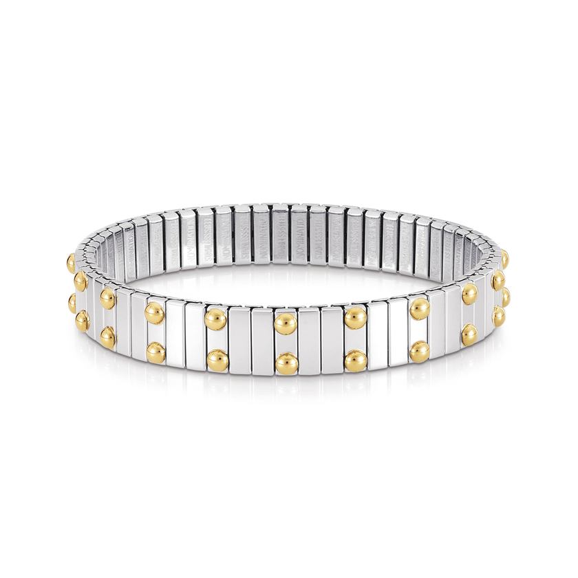 Nomination Armbander XTE MEDIUM Edelstahl und 18K-Gold mit Zierpunkten ringsum (015_Punktchen)