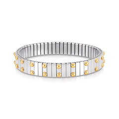 Nomination Armbander XTE MEDIUM Edelstahl und 18K-Gold mit Zierpunkten ringsum (015_Punktchen)
