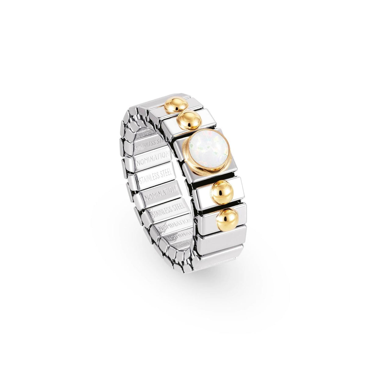 Nomination Ringe XTE SMALL aus Edelstahl und 18K-Gold mit 1 Edelstein (007_OPAL WEISS)