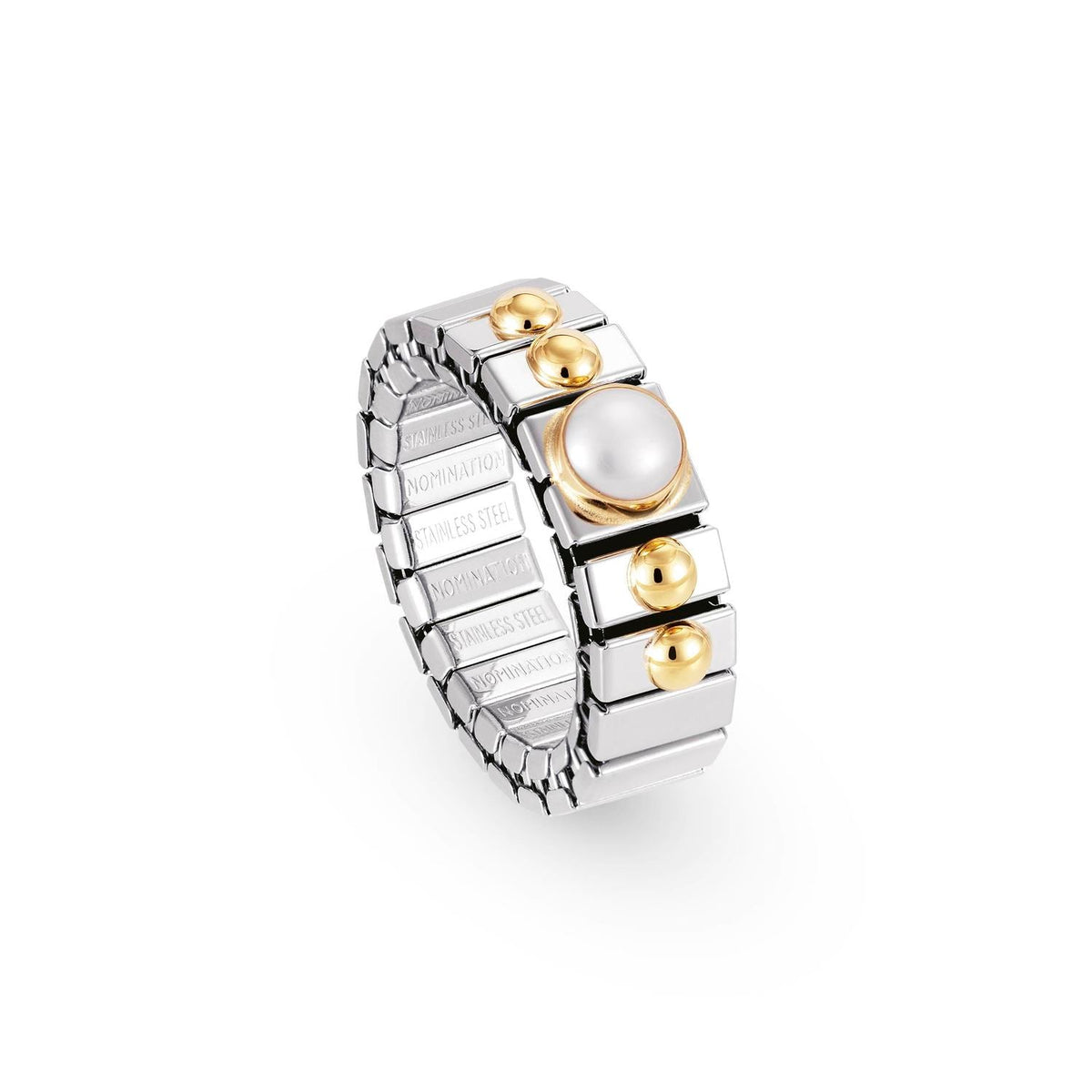 Nomination Ringe XTE SMALL aus Edelstahl und 18K-Gold mit 1 Edelstein (013_Weisse Perle)