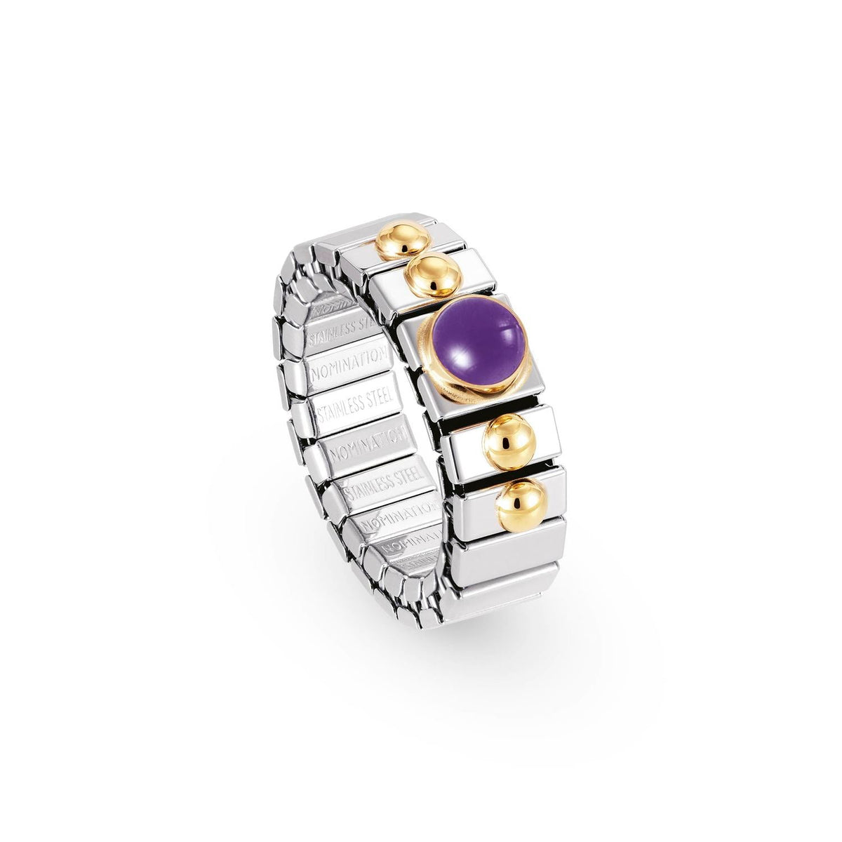 Nomination Ringe XTE SMALL aus Edelstahl und 18K-Gold sowie 1 Halbedelstein (002_AMETHYST)