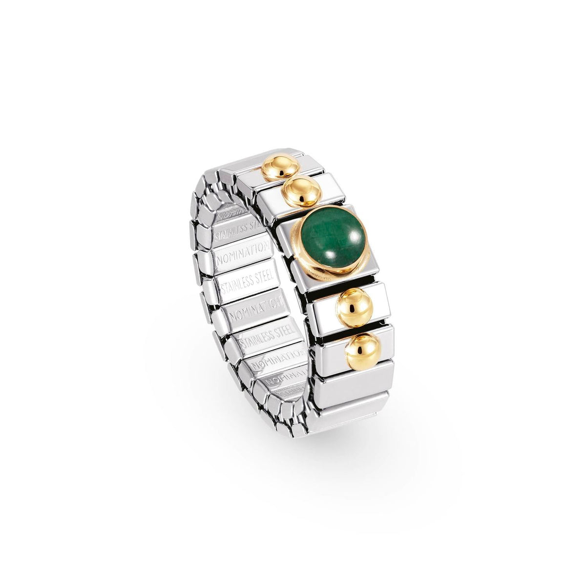 Nomination Ringe XTE SMALL aus Edelstahl und 18K-Gold sowie 1 Halbedelstein (009_SMARAGD)