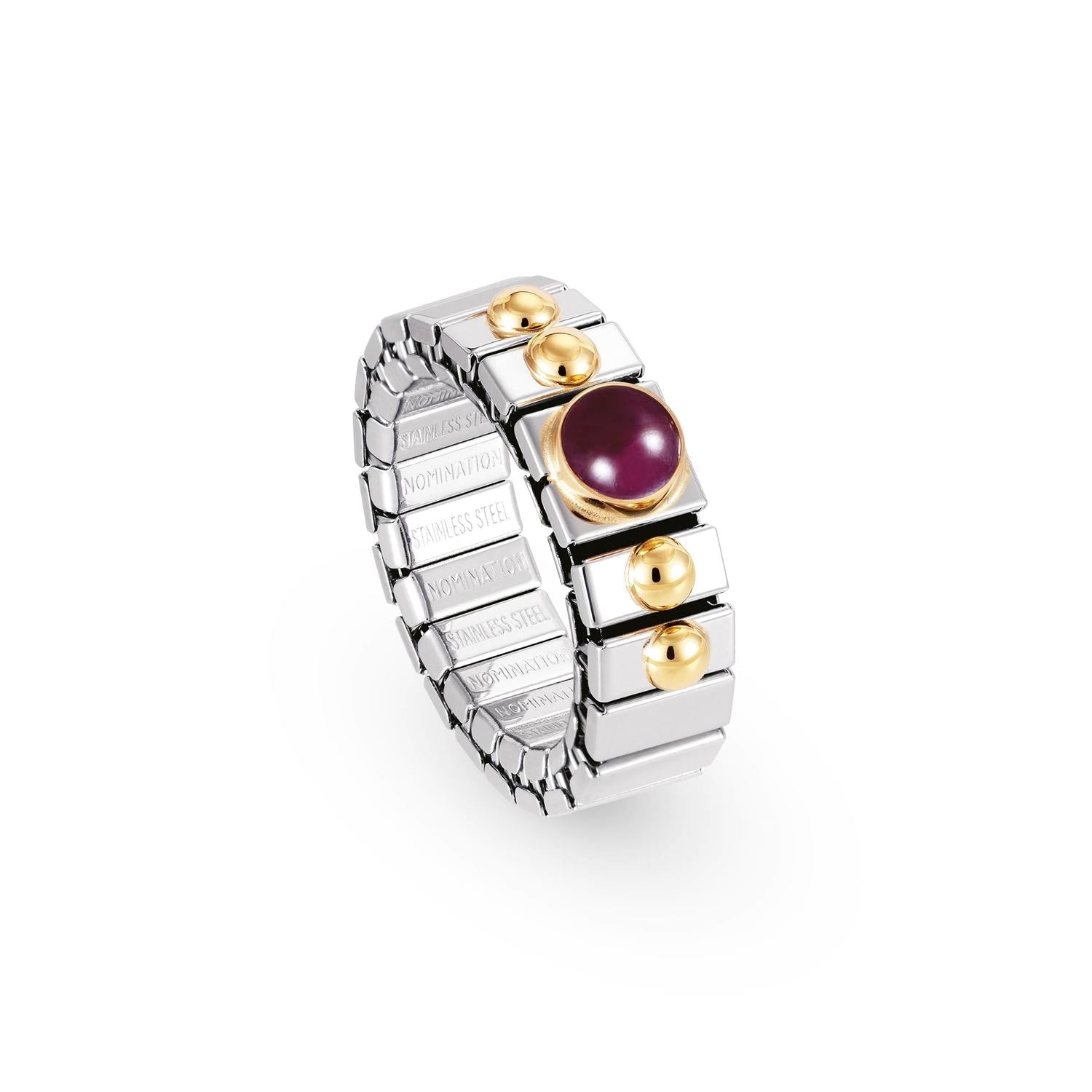 Nomination Ringe XTE SMALL aus Edelstahl und 18K-Gold sowie 1 Halbedelstein (010_RUBIN)