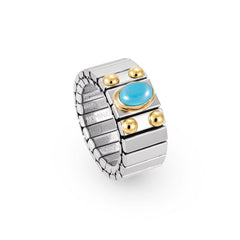 Nomination Ringe XTE MEDIUM aus Edelstahl und 18K-Gold mit 1 Edelstein (006_TURKIS)