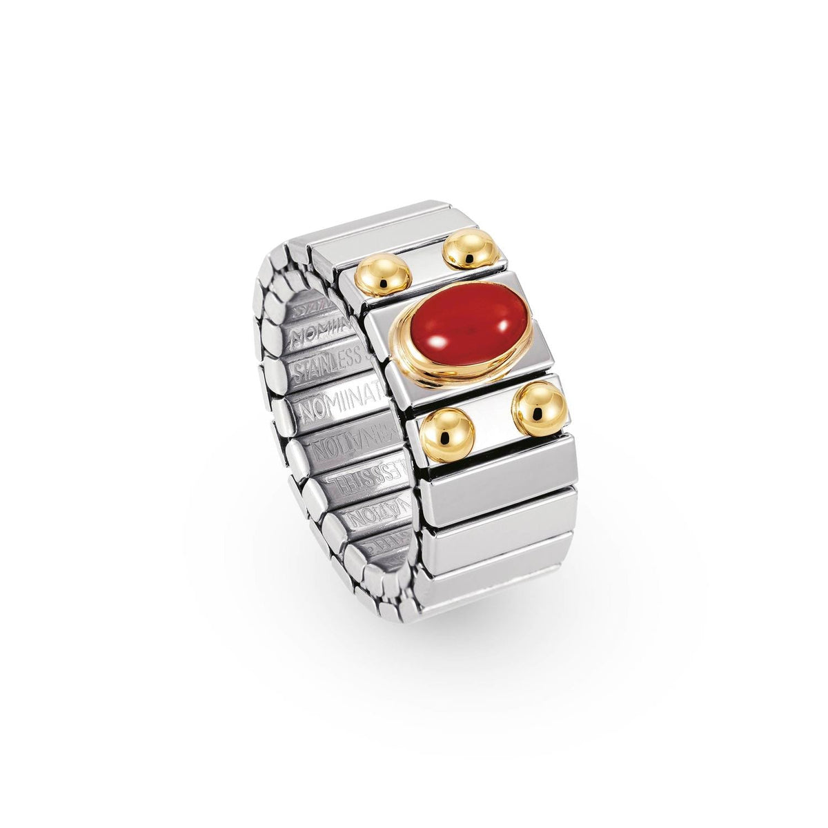 Nomination Ringe XTE MEDIUM aus Edelstahl und 18K-Gold mit 1 Edelstein (011_KORALLE)