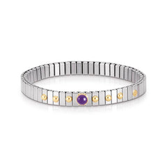 Nomination Armbander XTE SMALL Edelstahl und 18K-Gold und 1 Halbedelstein (002_AMETHYST)